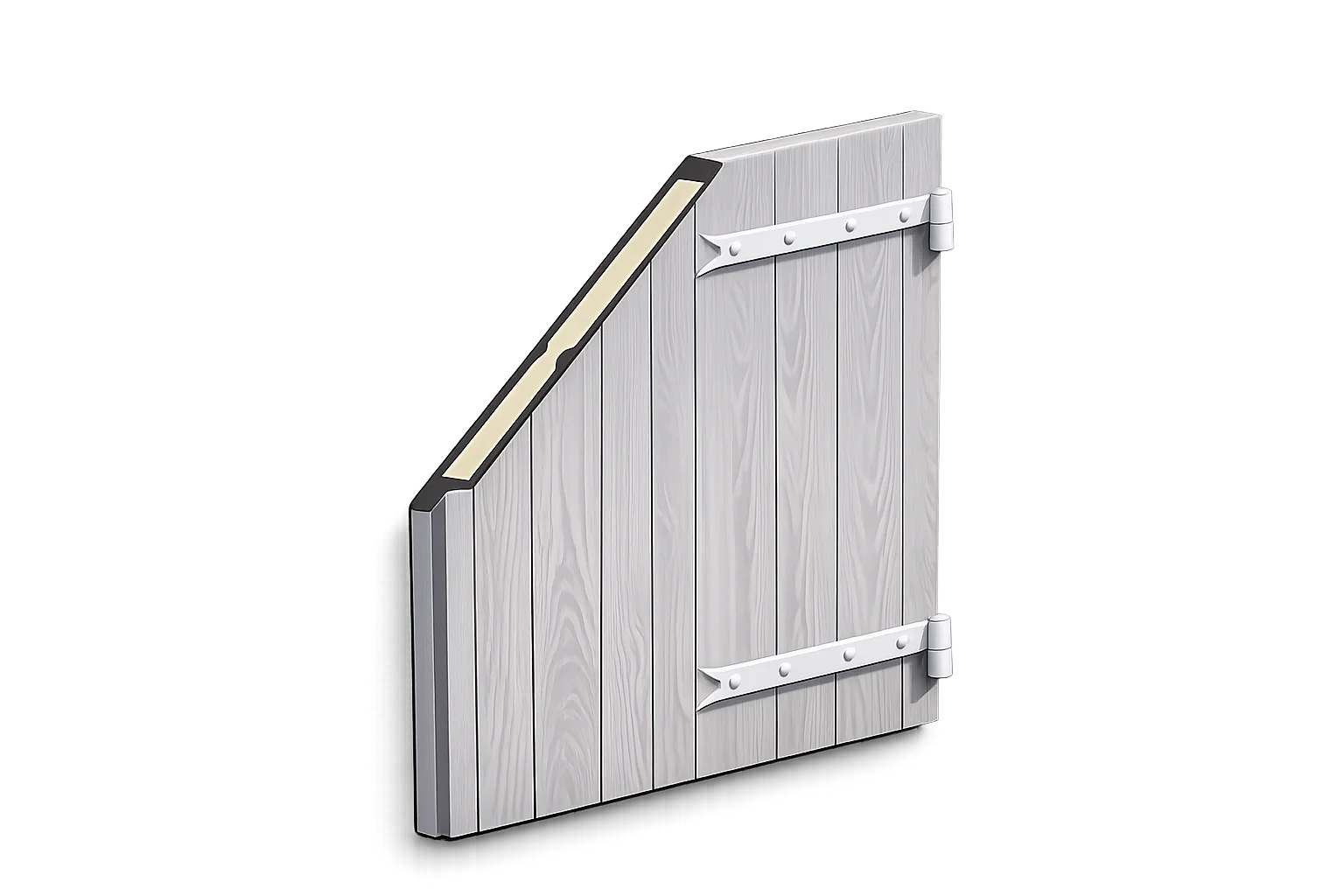 Schéma volet composite PRV ISOCOULEURS – coupe technique du panneau sandwich isolant